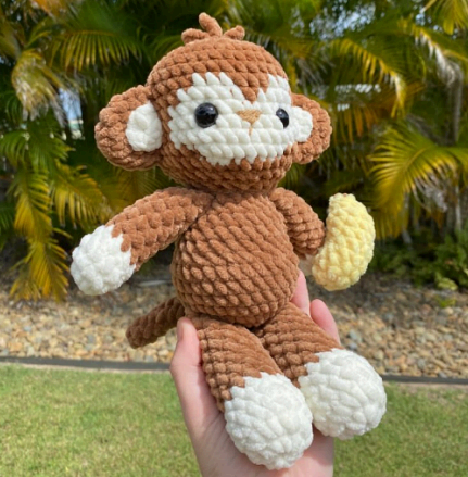 Free Crochet Monkey with Banana Amigurumi Pattern